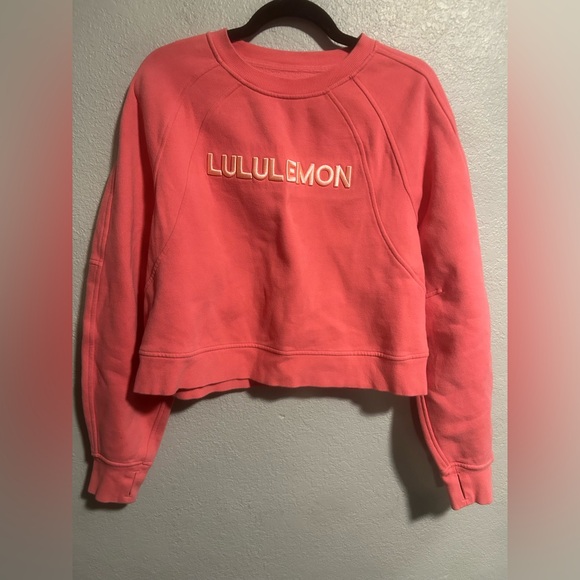 lululemon Scuba Oversized Pullover in a Sakura Pink wordmark style - Picture 3 of 8